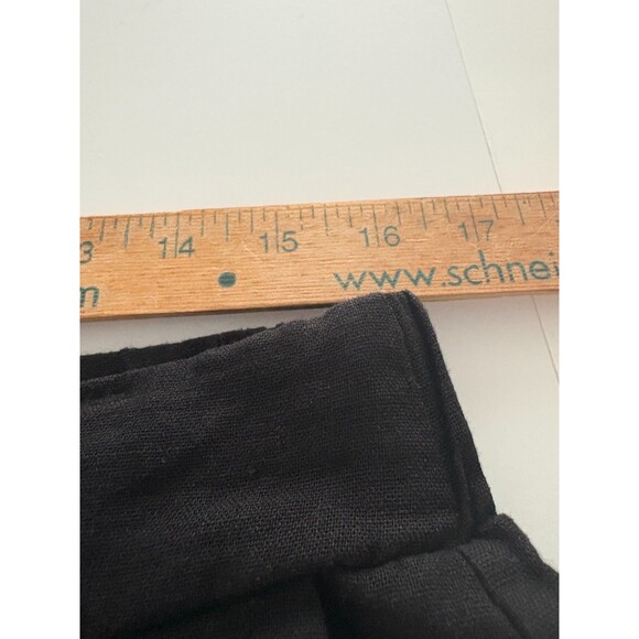 Joie Linen Blend Pants Size Large Black Wide Leg Cropped Lagenlook Pockets - Picture 6 of 15